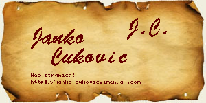 Janko Ćuković vizit kartica